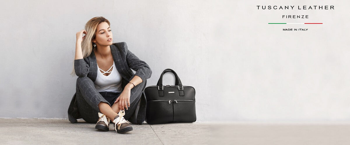 Leather bag for work and meetings