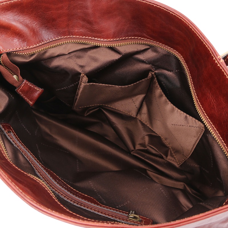 Tuscany Leather Monalisa - Doctor gladstone leather bag with front straps  Colour Dark Brown